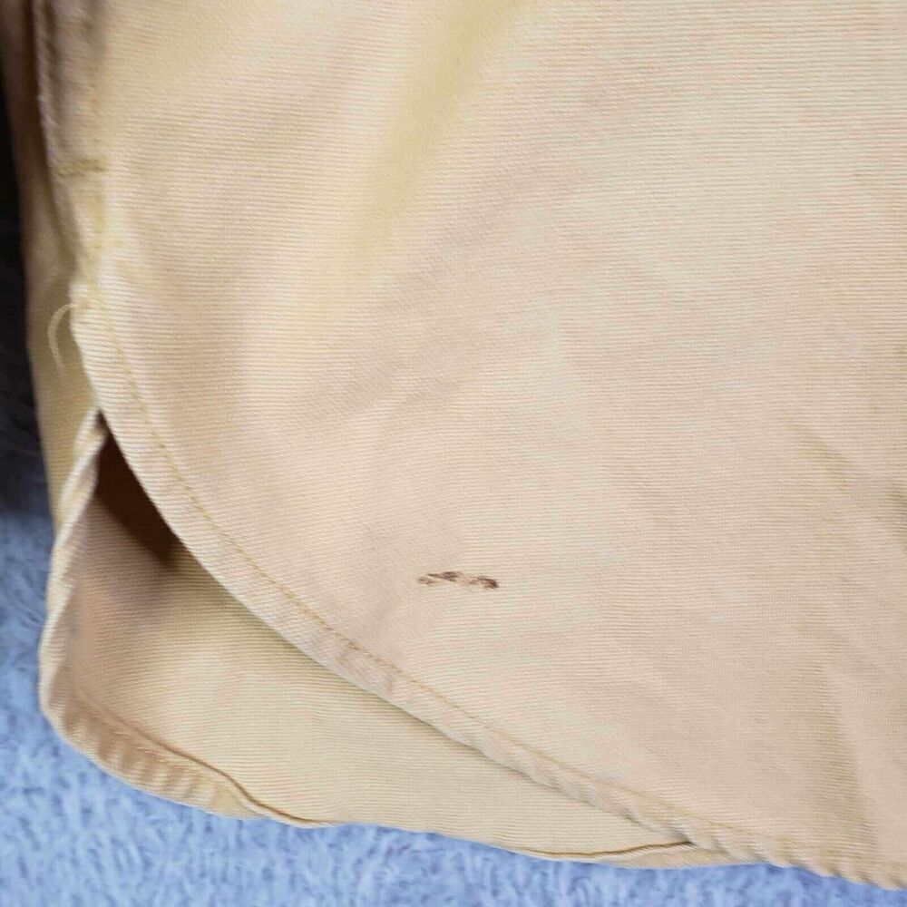 Woolrich Shirt Mens Size Large Long Sleeve Button Down Vintage Canvas Tan - Picture 4 of 11